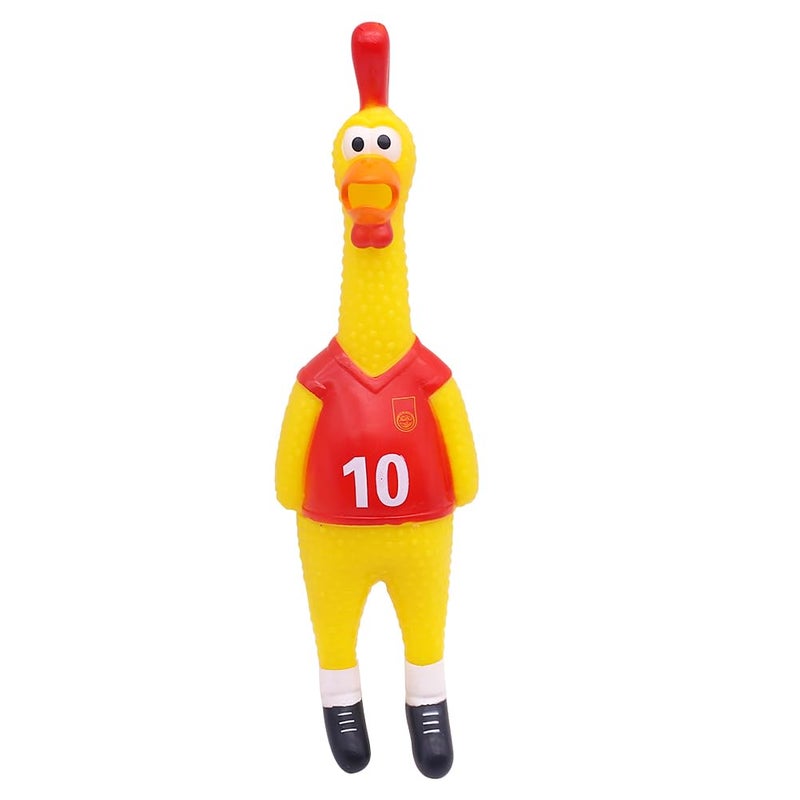 POPLAY 14inch Rubber Chicken Grade Latex Squeeze Chicken Prank Novelty Pet Toys for All Age Groups Gift for Children Family Dogs - Image 1